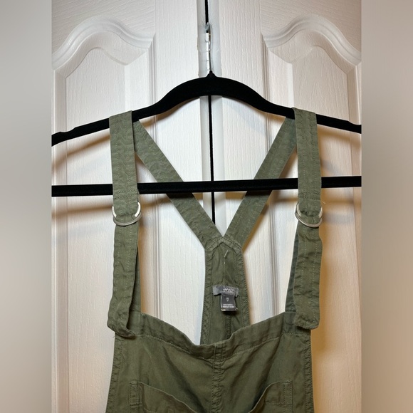 Aerie - Streetwear Earthy Tones Casual Green Overalls with Cross Back Straps - Picture 5 of 6